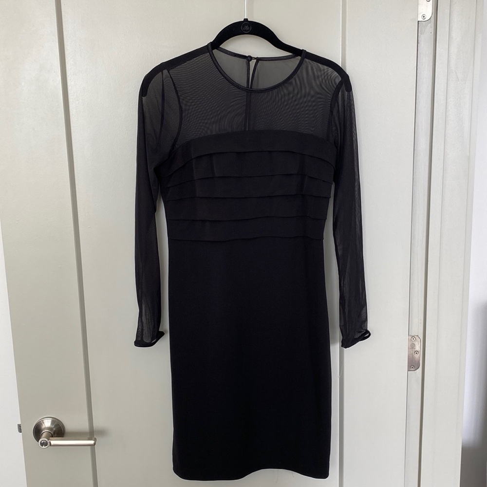 LONDON Times Black Mesh Dress Size 6